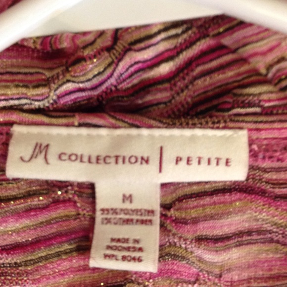 JM COLLECTION, women's top sz medium, petite, pinks - Picture 3 of 7